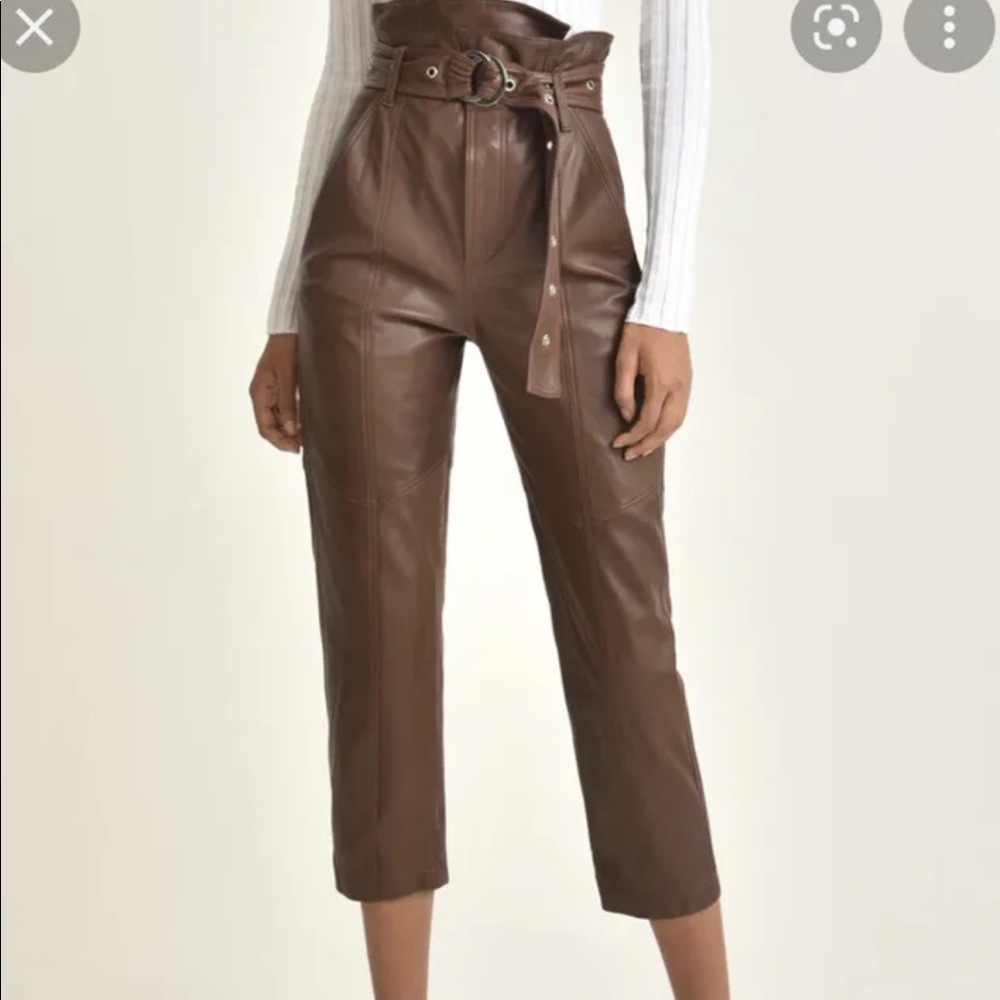 Marissa Webb Anniston Chestnut Leather Pant Size 4 NWT